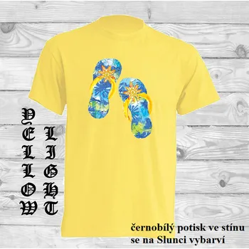 Pánské tričko panske-bavlnene-tricko-uv-potisk-plazove-zabky Barva: Light yellow - světle žlutá, velikost: S