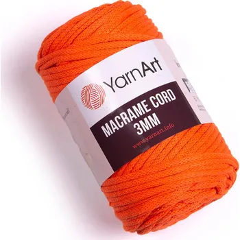 Příze Šňůra Yarn Art Macrame Cord 3 mm 800 Oranžová