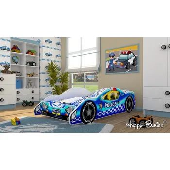 Postel policie 160/80 cm + matrace a světla zdarma