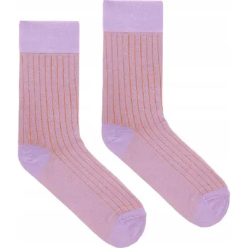 Pánská móda KABAK Ponožky BO lila s červeným proužkem 36-41 fialové velikost 36-40