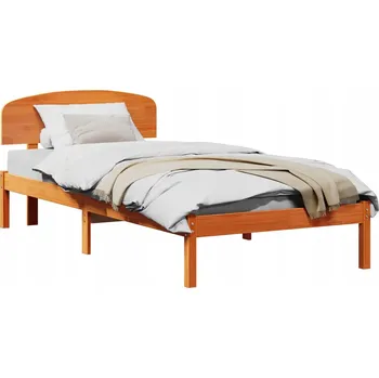 Postel Rám postele 100 x 200 cm z masivního borovicového dřeva, hnědý