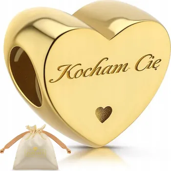 Přívěsek Pozlacený přívěsek s nápisem Miluji Tě pro manželku, stříbro 925, korálek