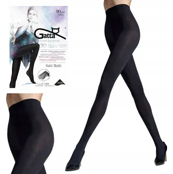 Dámské punčochy Punčocháče hladké Gatta SATTI MATTI 90den šedé Nero velikost 2