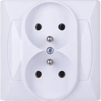 Elektrická zásuvka Ospel Akcent dvojitá zásuvka bílá