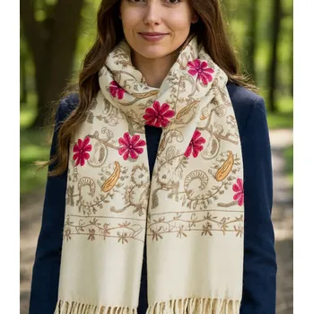 Šála Agrafka šála béžová 180 cm - dámská