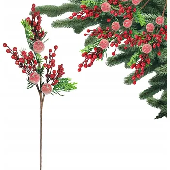 Vánoční dekorace Smrková VĚTVIČKA JEŘABINA HLOH JABLKA Vánoční ozdoby VĚTVIČKY n vánoční stromeček