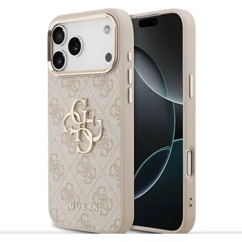 Pouzdro na mobilní telefon Guess 4G Logo Gold Frame kryt pro iPhone 17 Pro Max růžový