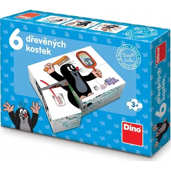 Dřevěná hračka Krtek a kamarádi Stavebnice obrázkové 6 ks dřevěné české výrobce 3+