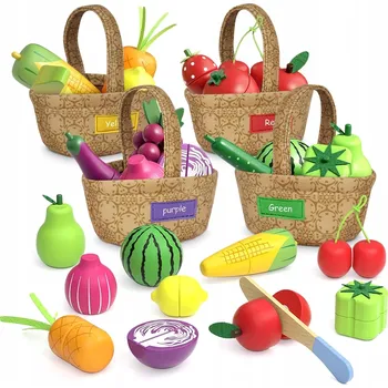Dřevěná hračka HRAČKOVÝ DŘEVĚNÝ ZELENINOVÝ SET, JÍDLO NA HRANÍ, DŘEVĚNÉ