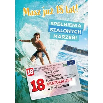 Příležitostná POUKÁZKA / Přání k NAROZENINÁM Obálka k 18. Narozeninám B6 Mega