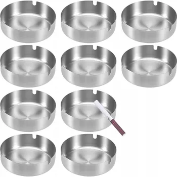 Popelník POPELNÍK OCELOVÝ NEREZOVÝ POPELNÍK NA CIGARETY NEDOPALKY