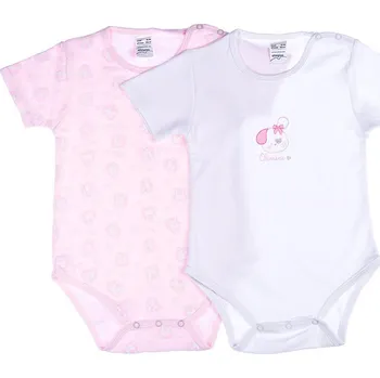 Kojenecký body 2-balení kojeneckých body s krátkým rukávem růžové Olimpias, vel. 62