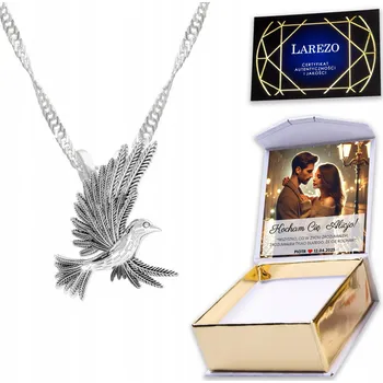 Náhrdelník Stříbrný náhrdelník 925 s kolibříkem Kolibřík Ptáček Bird + POTISK