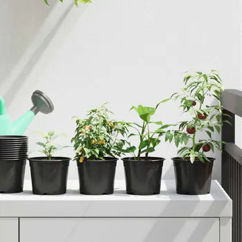 Pěstitelství vidaXL Květinový květináč 200 pcs Černá Ø 15 x 12,5 cm Plast