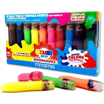 Výtvarná barva Sada temperových barev s štětcem v tubě Mitama