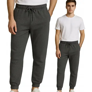 Pánské tepláky jogger s nařasenými manžetami Grafitová M