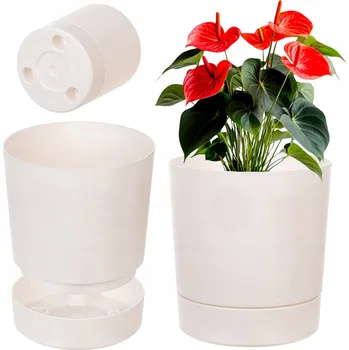 Květináč Plast Květináč Kadax béžový 34,5 cm x 34,5 x 37 cm