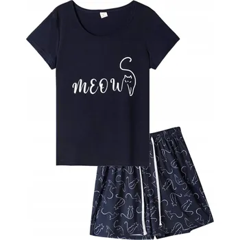 Dámské pyžamo MyFav Dámské pohodlné pyžamo Stylová kočka noční velikost M (Z2)