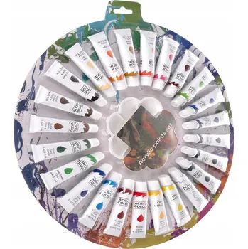 Vodová barva Akrylové barvy Zutto, sada 25 vícebarevných ks, 288 ml