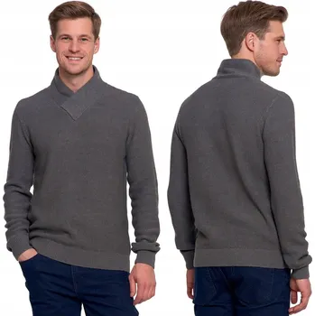 Pánský svetr Moraj Pánský elegantní svetr šedý s výstřihem do V, velikost XXL