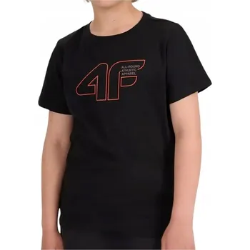 Chlapecké tričko Dětské bavlna tričko 4F černé barvy, velikost 164