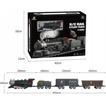 Vláček a vláčkodráha Elektrická vláčkodráha ChRLD se 3 vagóny šedá 102 cm