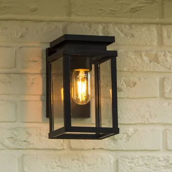 Venkovní osvětlení K.S. Verlichting Venkovní nástěnné svítidlo Jersey M, výška 22 cm černá, čirá 1 x 60 W - Doprava zdarma