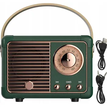 Bluetooth reproduktor BEZDRÁTOVÝ REPRODUKTOR RÁDIO BT VINTAGE RETRO STYL 400MAH 5V 3W ZELENÝ