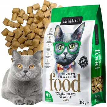 Krmivo pro kočku Kuře s lososem Lyofilizované krmivo plnohodnotné pro kočky 500g