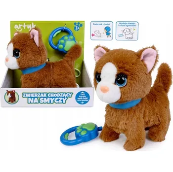 plyšák NATALIA KOT INTERAKTIVNÍ KOŤÁTKO CHODÍCÍ NA VODÍTKU mňouká vrtí ocasem hnědé