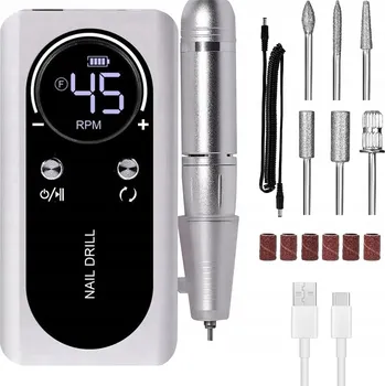 BRUSKA NA NEHTY MANIKÚRA PEDIKÚRA PROFESIONÁLNÍ SADA FRÉZ 2000mAh