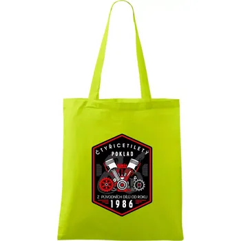 Čtyřicetiletý poklad z původních dílů 1986 - Taška bavlněná - 42 x 38 cm ( Limetková )