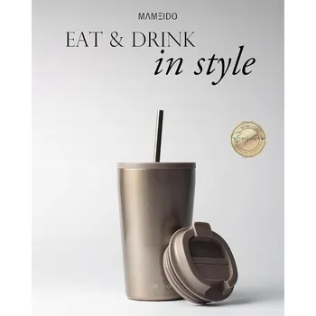 Termohrnek MAMEIDO se slámkou 470 ml