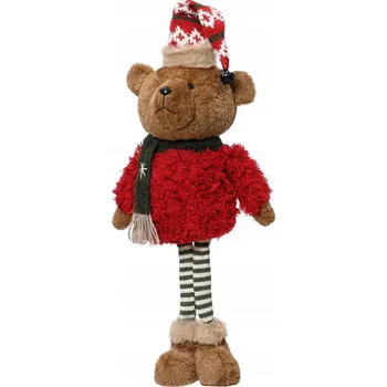 Vánoce Figurka Dekorace Medvídek Hnědý Vánoční Obleček