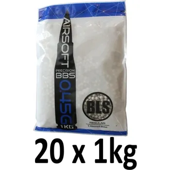 Airsoftová kulička Airsoftové kuličky BLS Precision Grade 0,45g, 2200bb, bílé, 20x