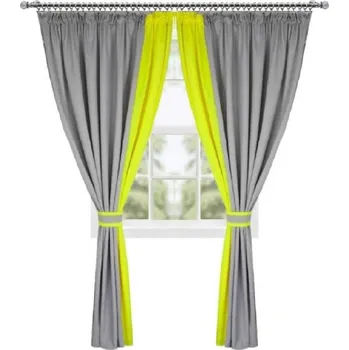 Závěs Fliying Závěsy Antonie šedo-žluto-citronová 2x190x250 cm