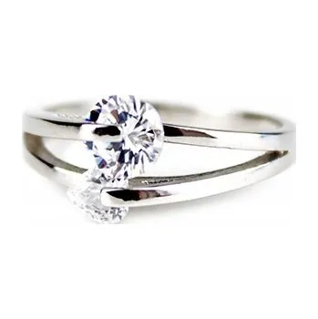 Prsten Stříbrný prsten se třpytivými zirkony Velikost 54 F005