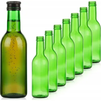 Obraz 10x LÁHVE na PIVO KOMBUCHU CIDRE ALKOHOL LIHOVINY 250 ml ZELENÉ SE ŠROUBOVACÍM UZÁVĚREM