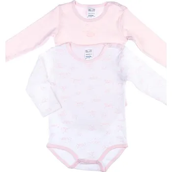 Kojenecký body 2-balení kojeneckých body s dlouhým rukávem růžové Olimpias, vel. 56
