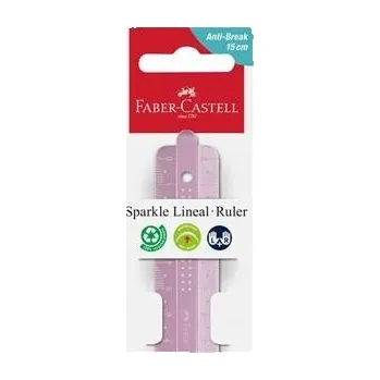 pravítka FABER-CASTELL Nerozbitné ohebné školní pravítko s jménem Sparkle 15 cm