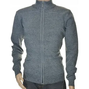 Pánský svetr Pánský svetr se stojáčkem pologolf rozepínací na zip 3XL XXXL šedý melír 8159