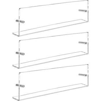 Knihovna Akrylový stojan na časopisy, 3 kusy, délka 48 cm, akrylový nástěnný držák na brožury, akrylová