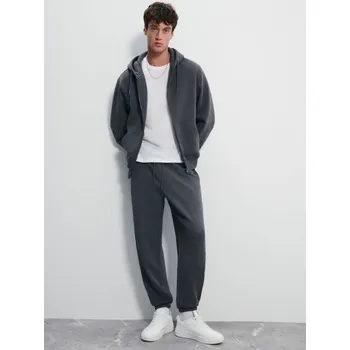 Pánská móda Mikina na zip s&nbsp;kapucí - L - House - tmavošedý - 632IJ-90X