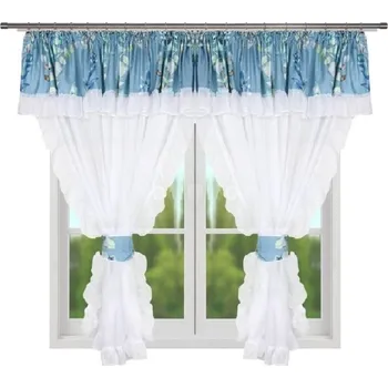 Fliying Hotová záclona L215 modrá II, 400x160 cm