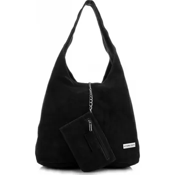 Kabelka Kožené kabelka shopper bag Vittoria Gotti černá V8802