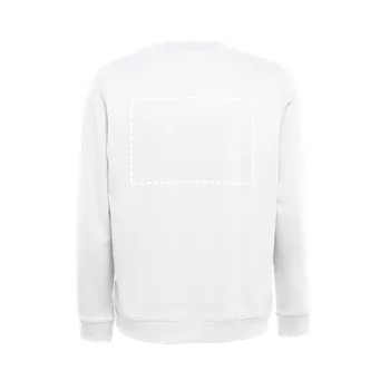 Pánská mikina THC COLOMBO WH. Mikina (unisex) z italského froté bez karty. Bílá barva 1 Zadní část, 290 x 200 Sítotisk (textil), 1 barva