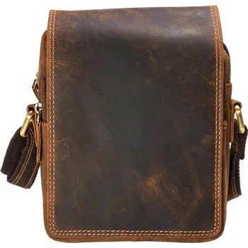 Pánská malá kožená crossbody taška Dargelis Germany - hnědá