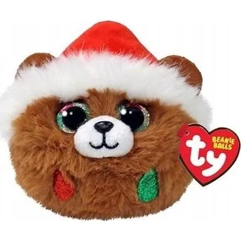 plyšák Plyšová Hračka Medvídek v čepici svatého Mikuláše Pudding Kula Puffies Pupilky TY - 9 Cm