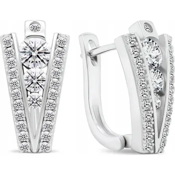 Náušnice Brilio Stříbrné Lesklé stříbrné náušnice se zirkony EA463W