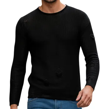 Pánský svetr DStreet svetr WX2312z černý kulatý velikost XL